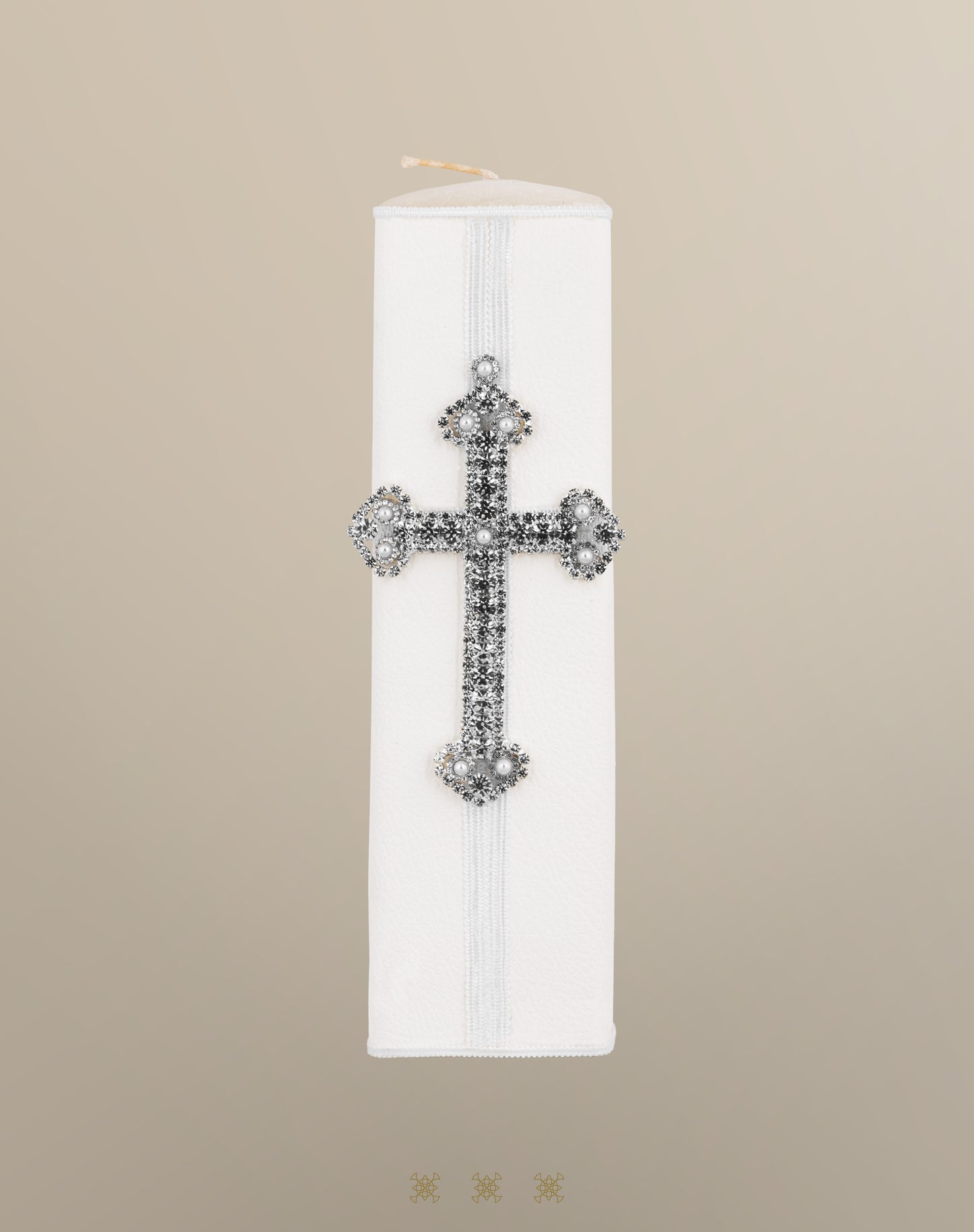 Cirio de boda blanco / plata 92-007