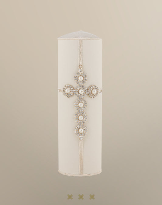 Cirio de boda ivory / plata 92-044