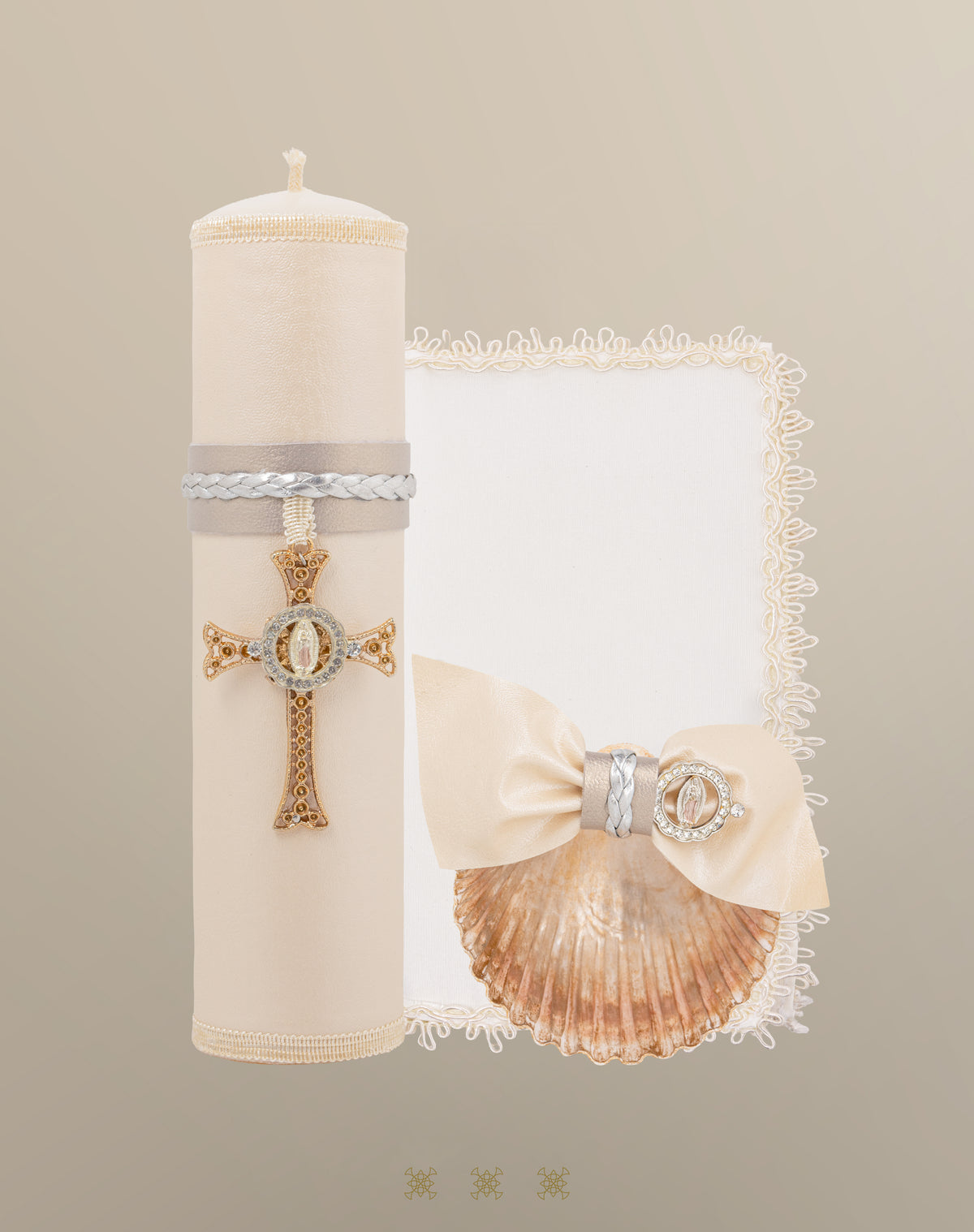 Set de vela bautizo champagne 92-055
