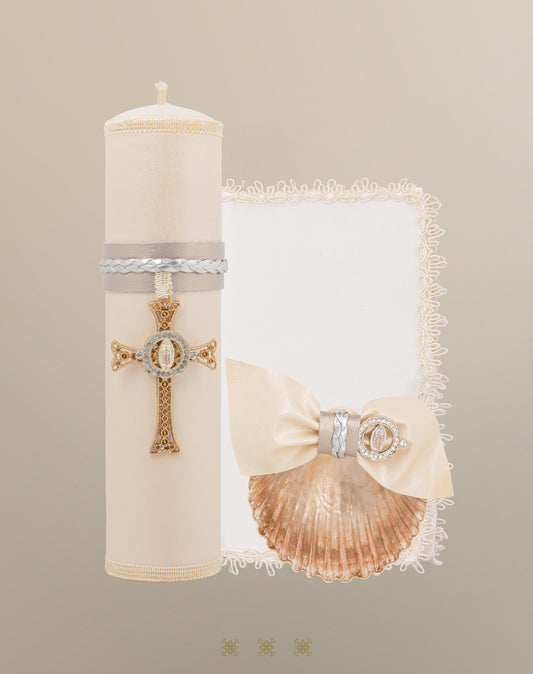 Set de vela bautizo champagne 92-055
