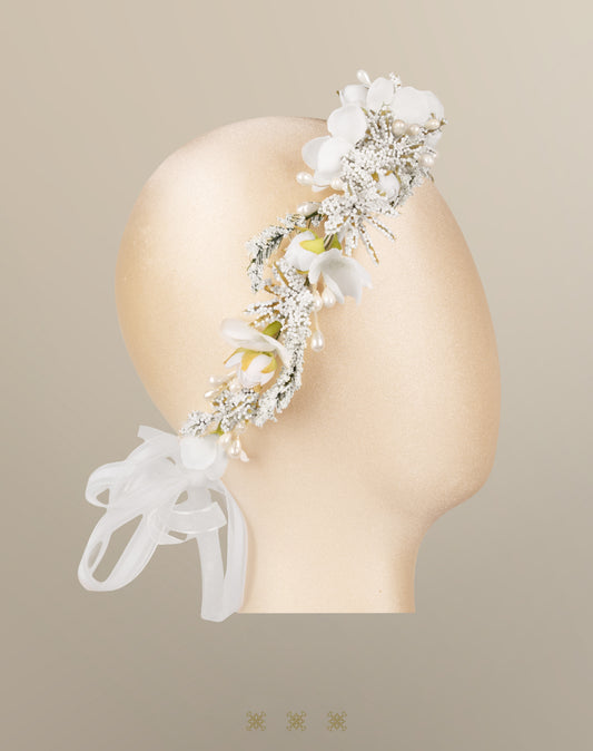 Corona de flores blanco 92-134