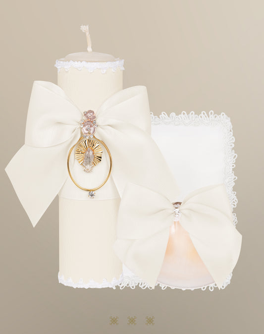 Set de vela bautizo hueso 92-175