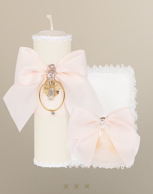 Set de vela bautizo hueso / nude 92-175