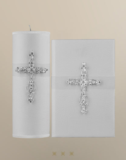 Biblia y Cirio de boda plata 92-189