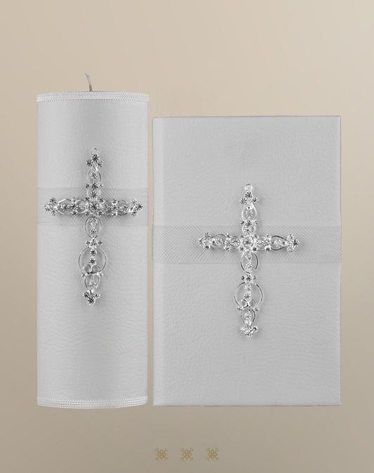 Biblia y Cirio de boda plata 92-189