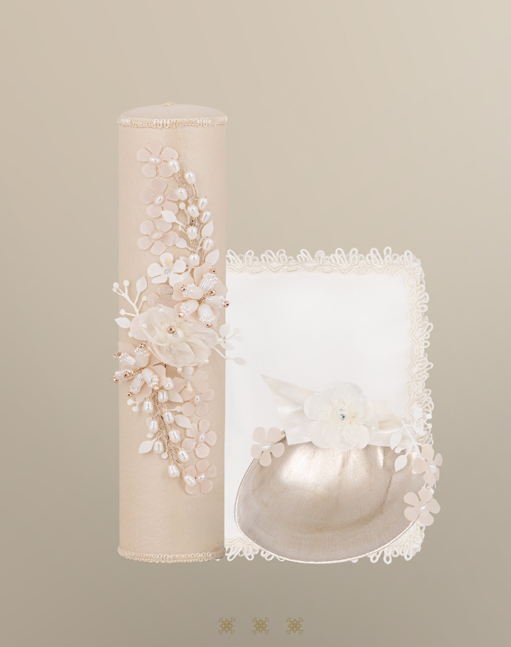 Set de vela bautizo champagne 92-191