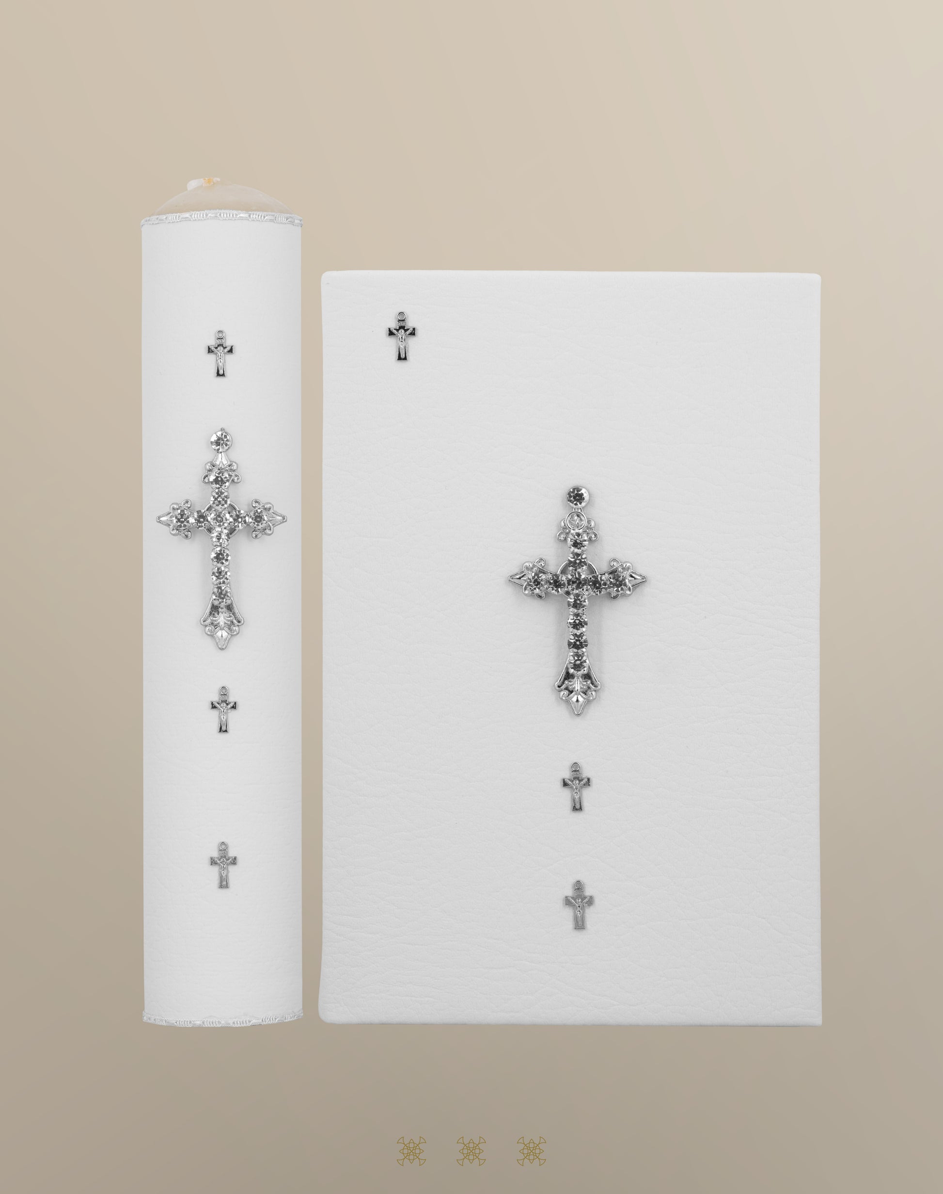 Biblia y cirio de boda blanco 92-288