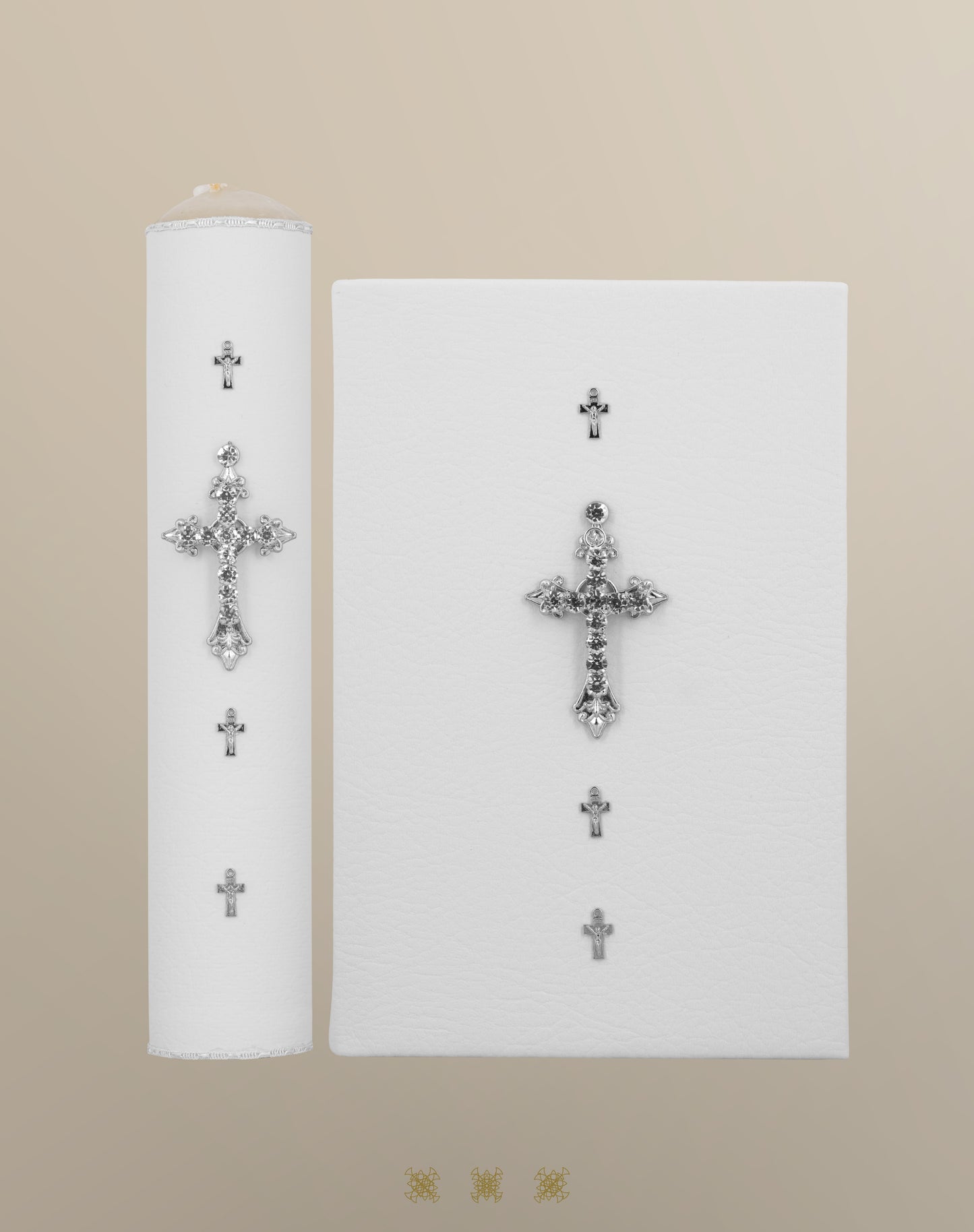 Biblia y cirio de boda blanco 92-288