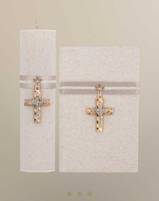 Biblia y Cirio de boda lino 92-294