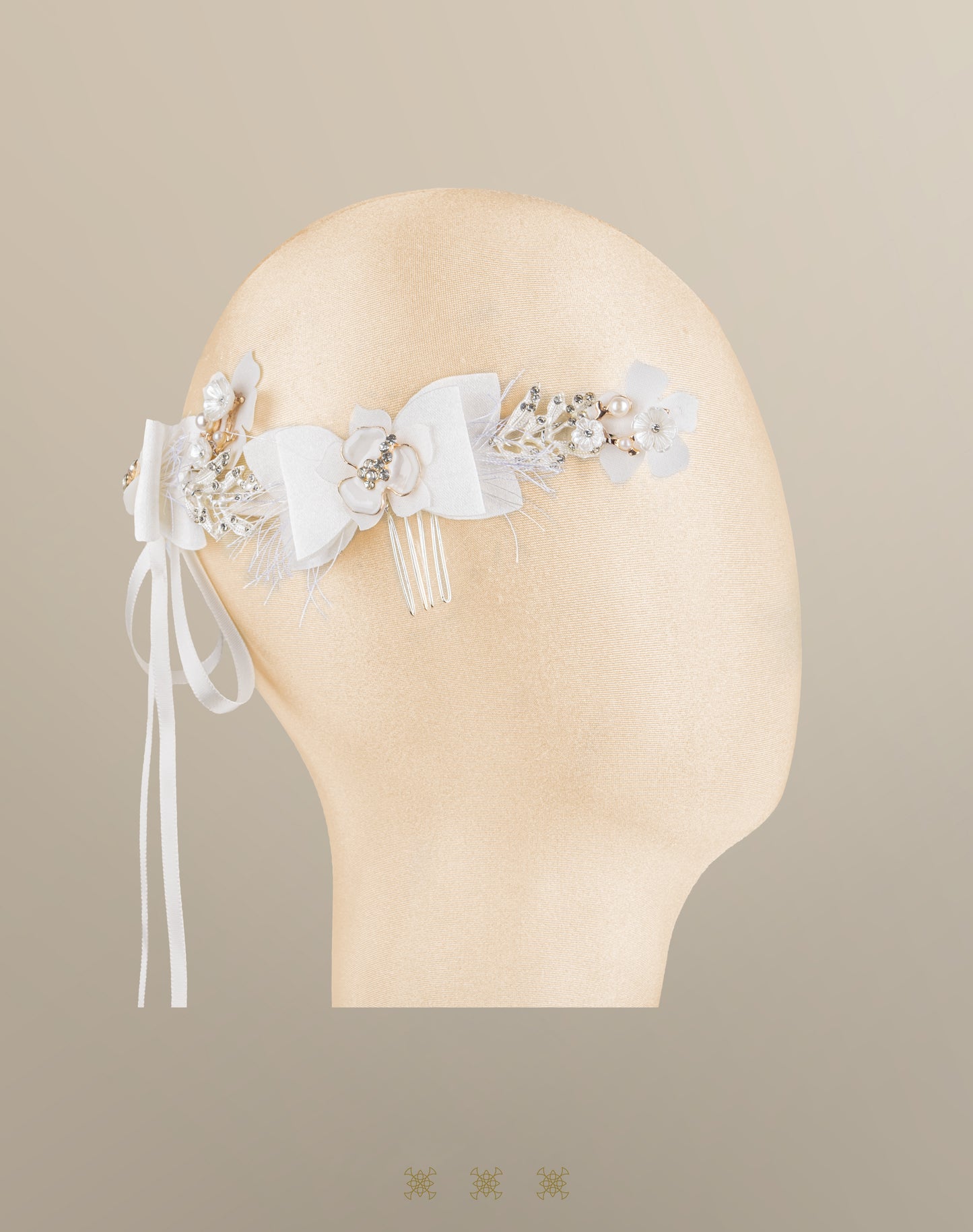 Corona de flores hueso 92-314