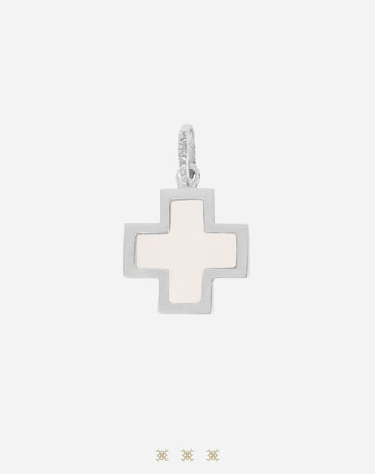 Cruz blanca de 14k 98-005