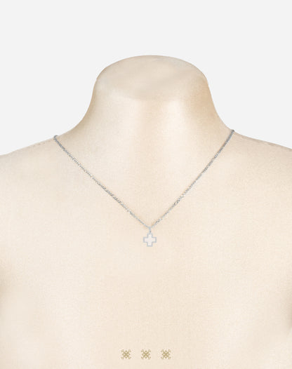 Cruz blanca de 14k 98-005