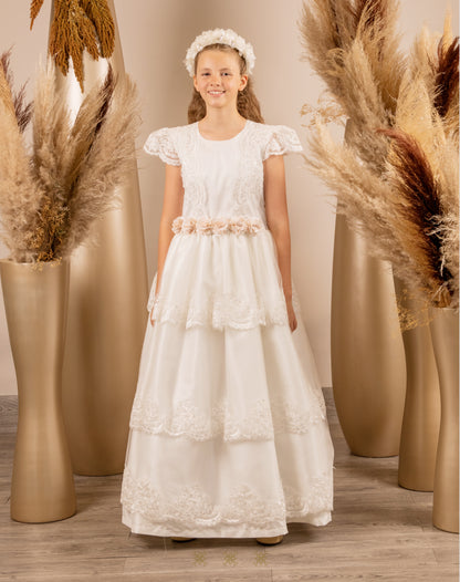 Vestido juvenil hueso A7-007