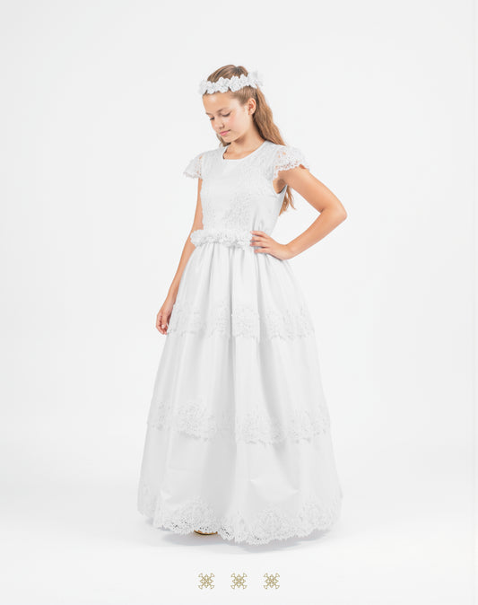 Vestido de Primera comunión blanco A7-007