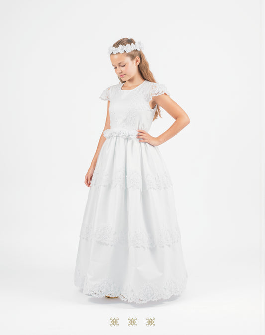 Vestido de Primera comunión blanco A7-007