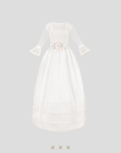 Vestido juvenil hueso A7-011