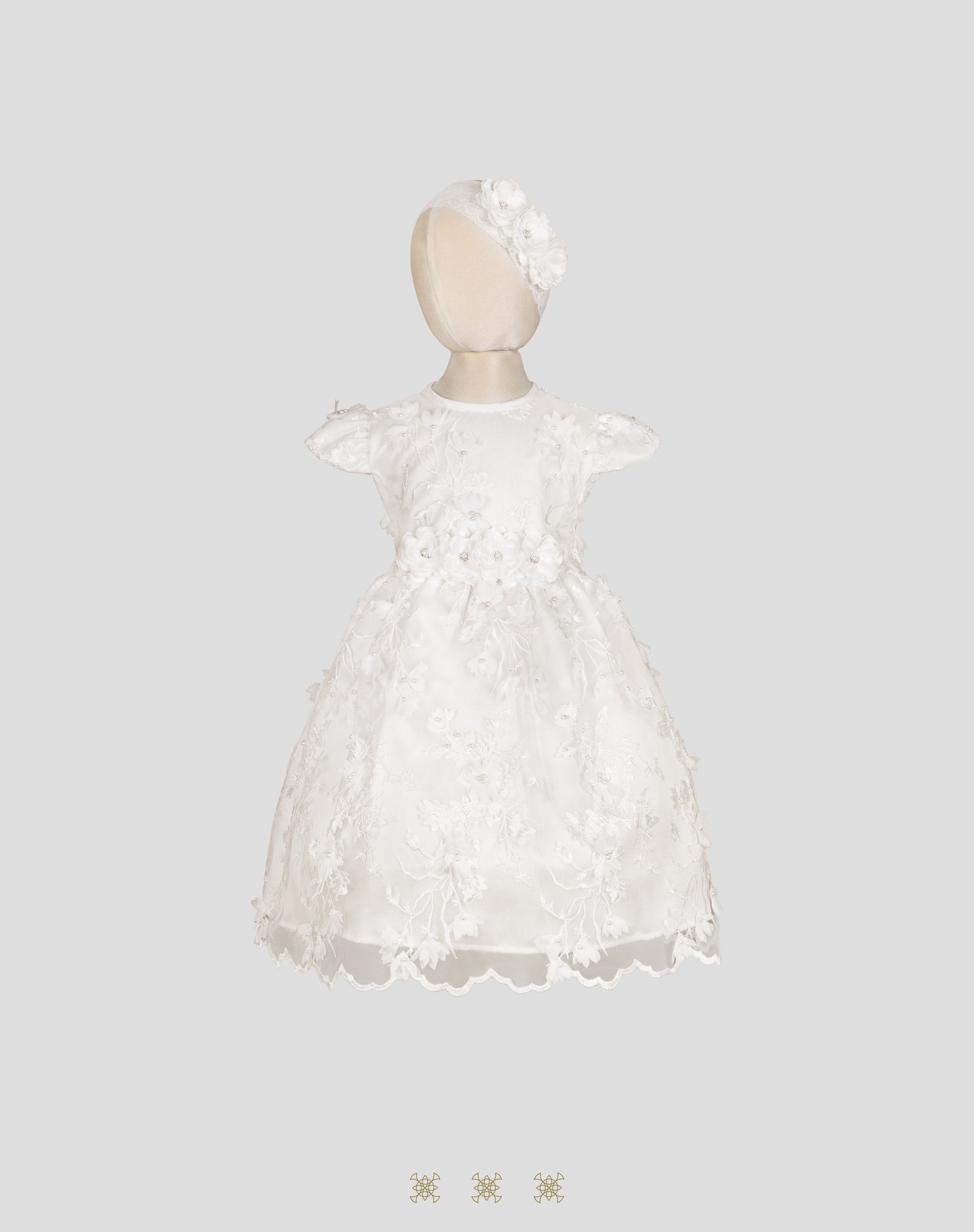 Vestido Infantil Hueso B3-048