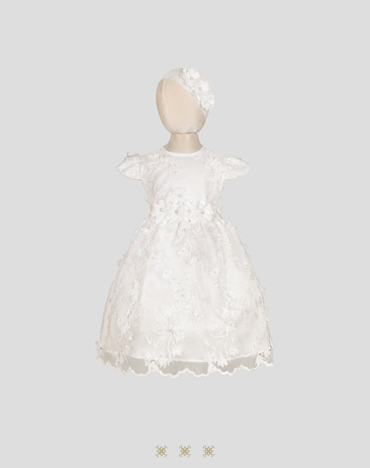 Vestido Infantil Hueso B3-048