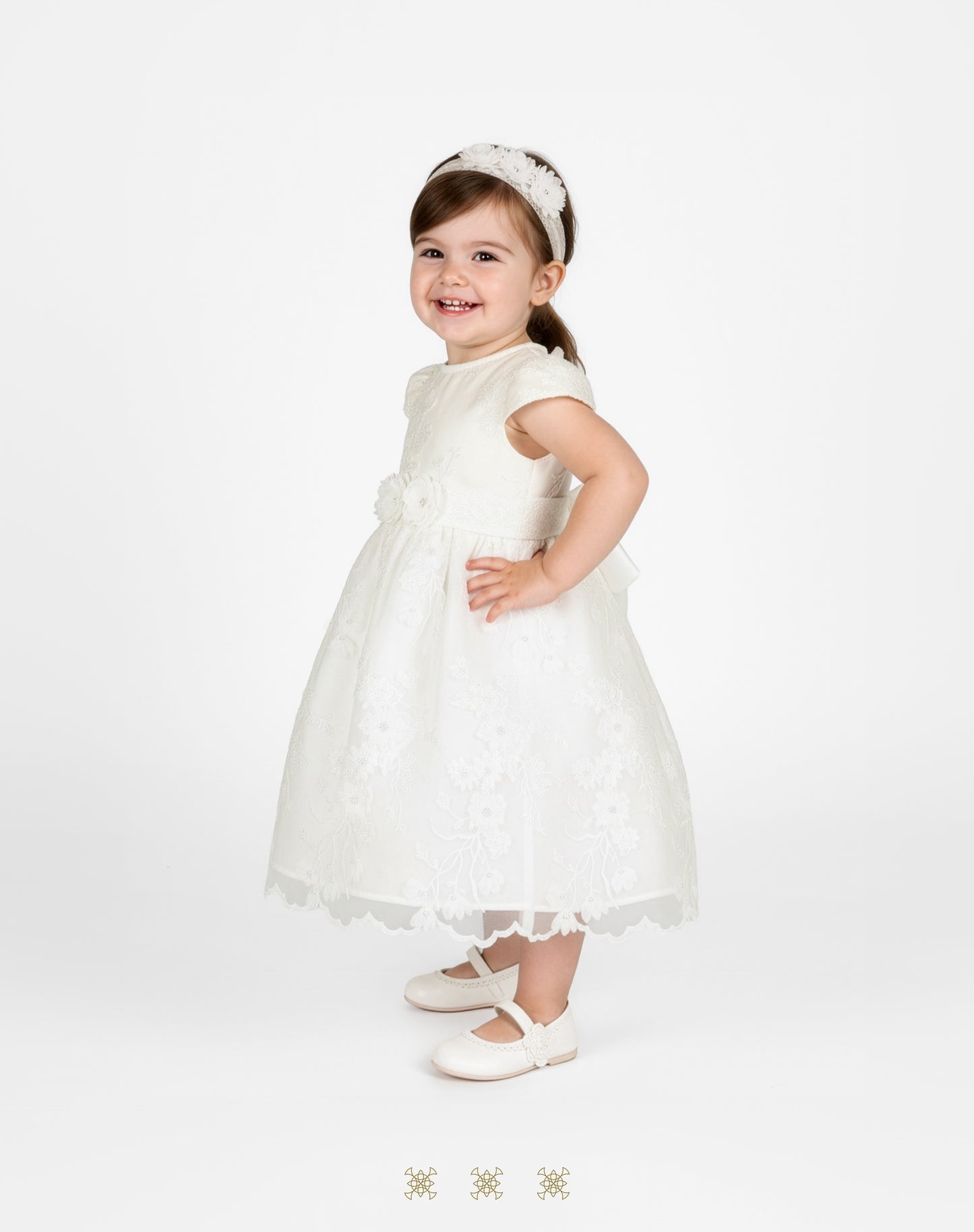 Vestido Infantil Hueso B3-048