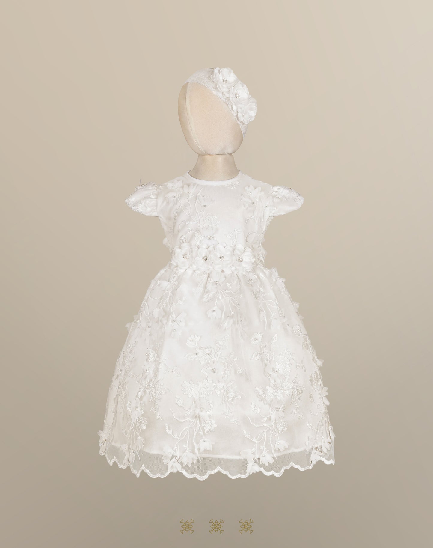 Vestido Infantil Hueso B3-048
