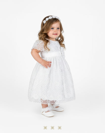 Vestido Infantil blanco B3-049