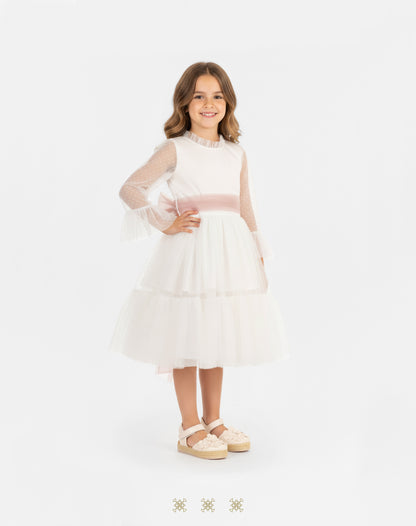 Vestido Infantil Hueso B7-001
