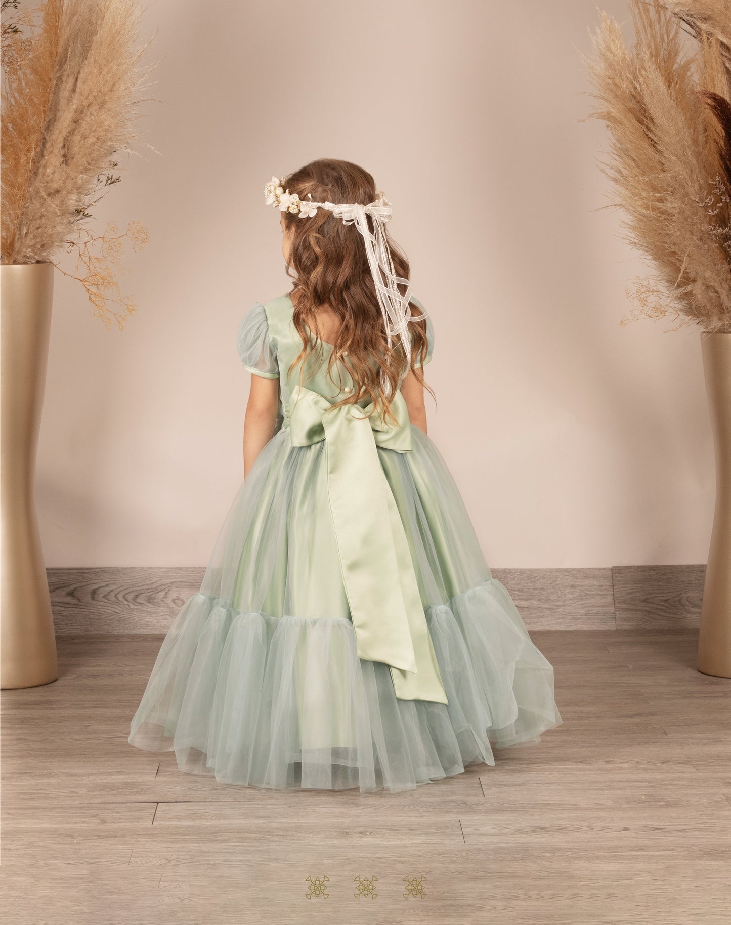 Vestido Infantil verde B7-006
