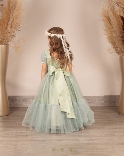 Vestido Infantil verde B7-006