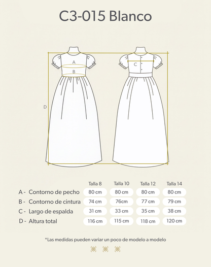 Vestido juvenil blanco C3-015