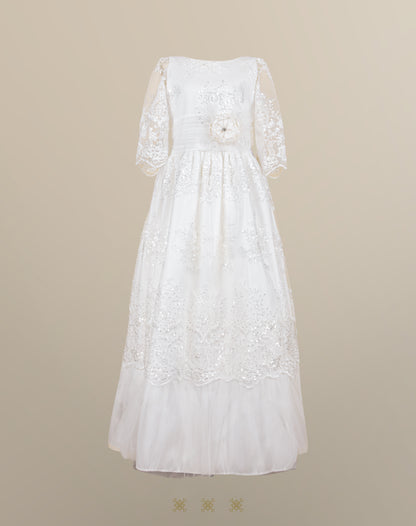 Vestido juvenil hueso C3-015