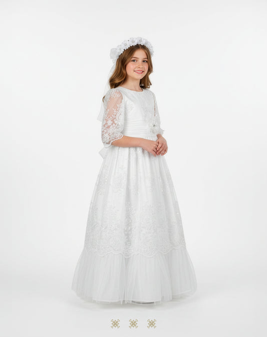 Vestido juvenil blanco C3-015