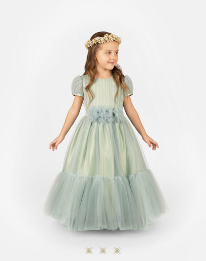 Vestido Infantil verde B7-006